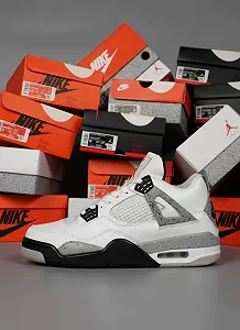 Кроссовки Nike Air Jordan Retro 4 White Cement synthetic.ua - Фото 1