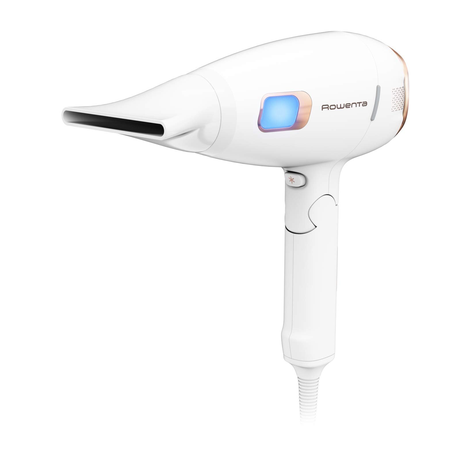 Фен Rowenta Ultimate Experience Massage 2200 Вт, с цифровым мотором, ионизацией, массажной насадкой, бело-медный, фото №10