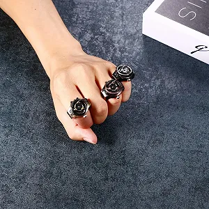 Кільце-годинник чоловічий JewelryWe Кварцовий аналоговий годинник-кільце з еластичним черепом synthetic.ua - Фото 1