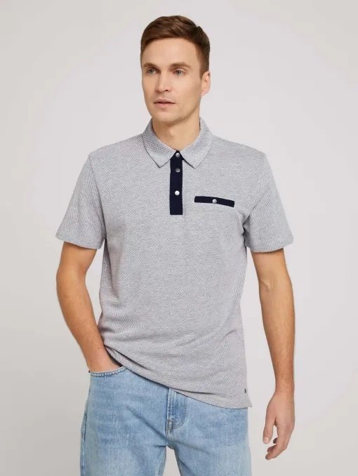 Поло structured polo with pocket 1030388XX1015398 Tom Tailor Сірий 2XL, фото №1