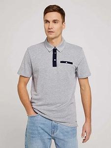 Поло structured polo with pocket 1030388XX1015398 Tom Tailor Сірий M - Фото 1