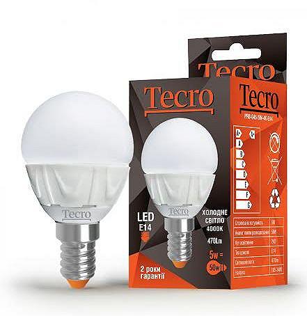 Лампа LED Tecro PRO-G45-5W-4K-E14 5W 4000K E14, фото №1