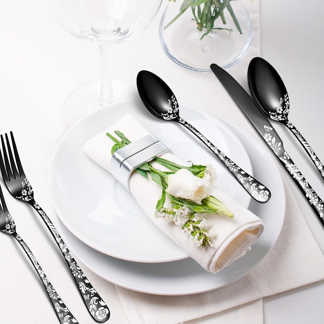 Набор столовых приборов XIAOYU 5 предметов, черный, пищевая нержавеющая сталь, фото №6 Набор столовых приборов XIAOYU 5 предметов, черный, пищевая нержавеющая сталь, фото №6