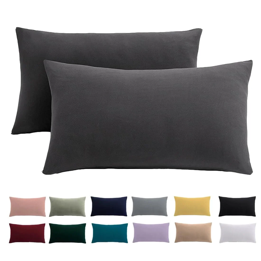 Наволочка 40 x 80 см, Набор 2 шт. Anthracite (Антрацит), из микрофибры, не требует глажки, на молнии, фото №1 Наволочка 40 x 80 см, Набор 2 шт. Anthracite (Антрацит), из микрофибры, не требует глажки, на молнии, фото №1