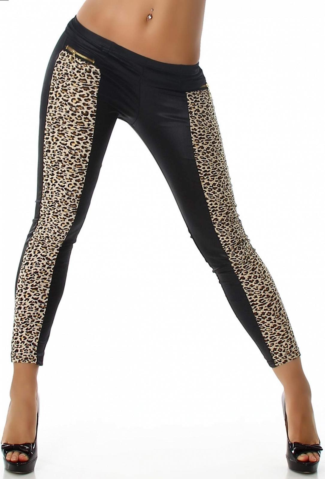 Леггинсы Jela London Wetlook Леопард Slim Stretch, фото №3