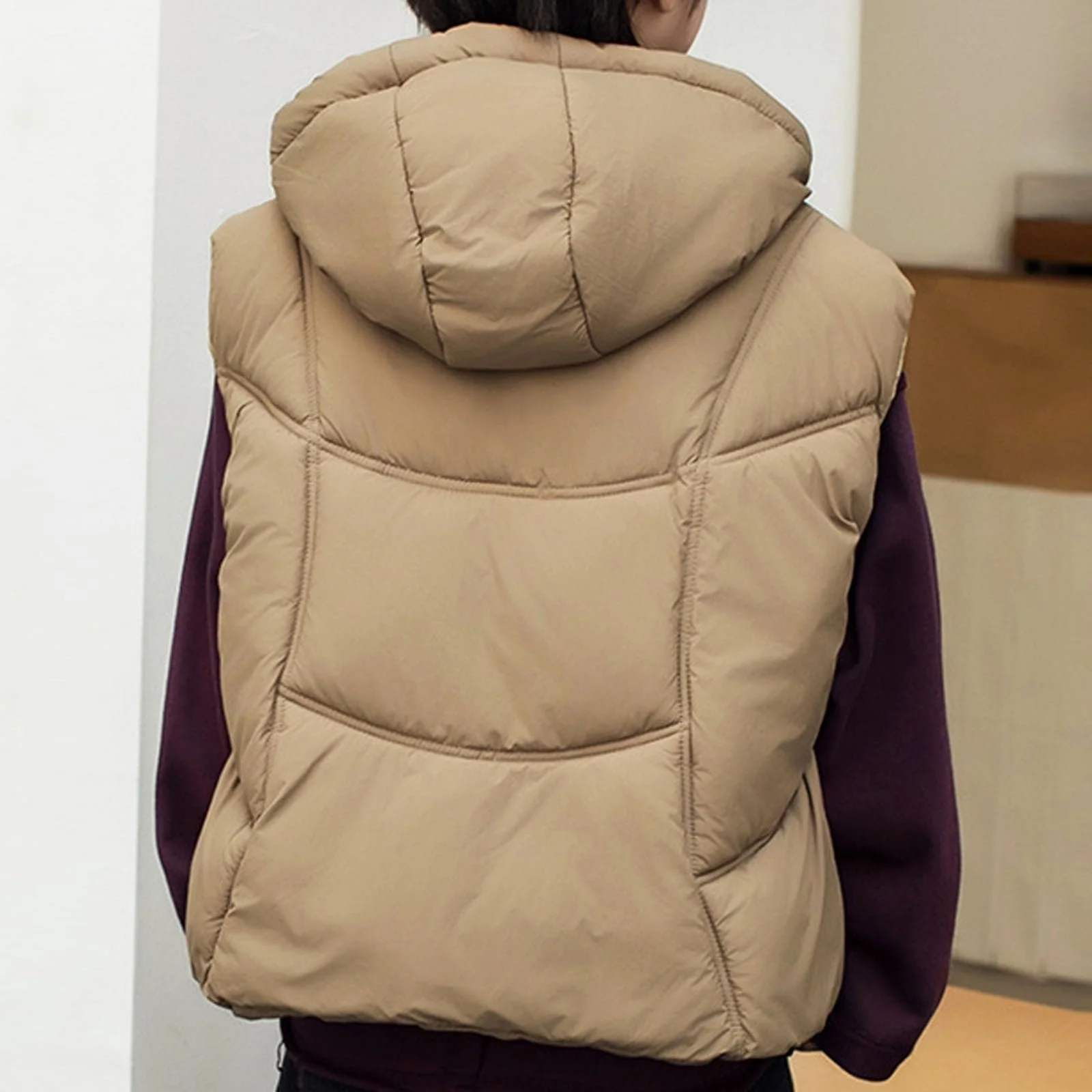 Стильний дитячий жилет з капюшоном без рукавів для хлопчиків, теплий та зручний для хлопчиків, фото №5