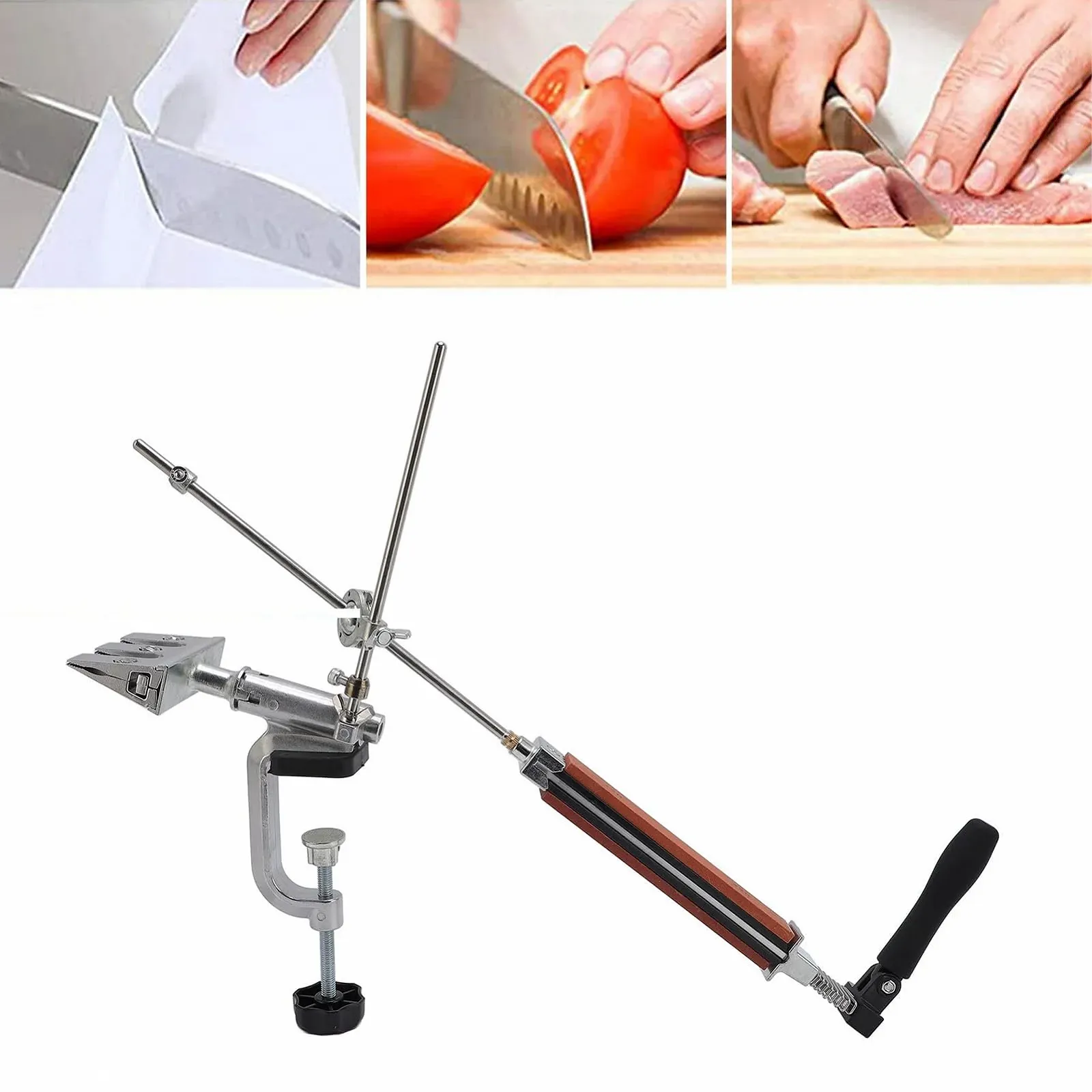 Точилка для ножей с фиксированным углом Профессиональная система заточки 8 камней 360 градусов, фото №8