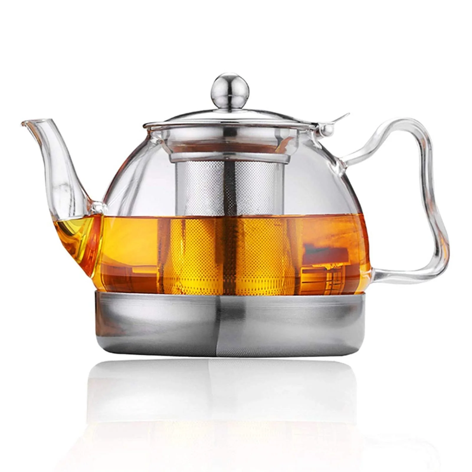 Чайник-заварник ZRQSMCX Скляний з ситечком Знімний фільтр з нержавіючої сталі Висока температура, фото №1