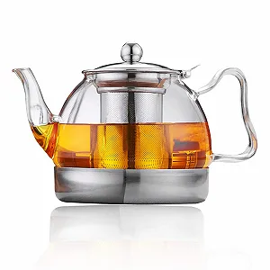 Чайник-заварник ZRQSMCX Скляний з ситечком Знімний фільтр з нержавіючої сталі Висока температура - Фото 1