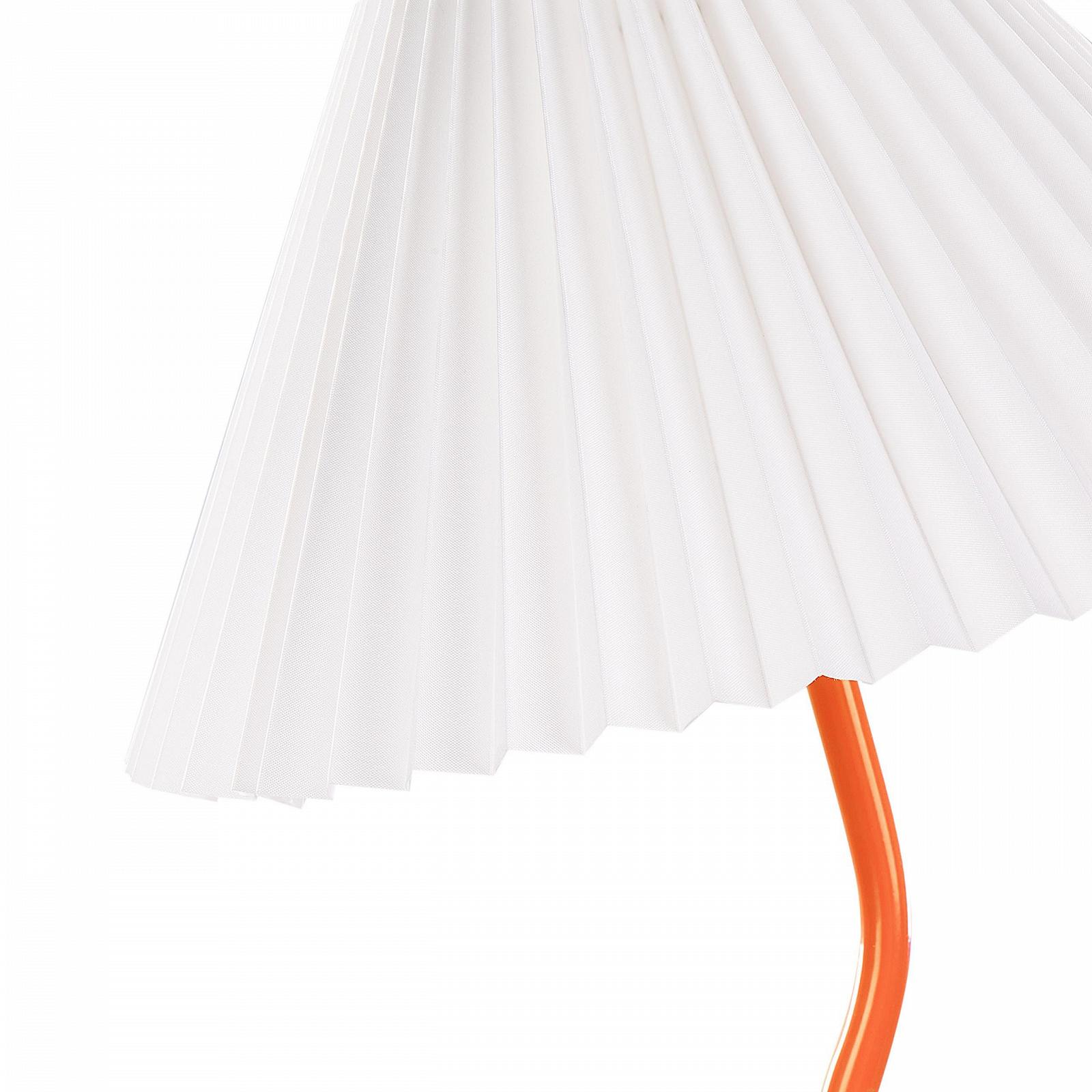 Настільна лампа Beliani Alwero Металева основа Плісований тканинний абажур Конусна форма Помаранчевий, фото №5