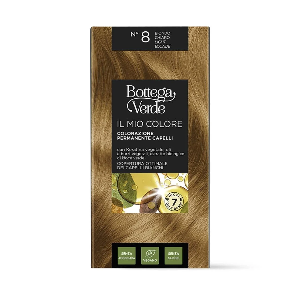 Фарба для волосся Bottega Verde My Colour Світлий блонд № 8, фото №1 Фарба для волосся Bottega Verde My Colour Світлий блонд № 8, фото №1