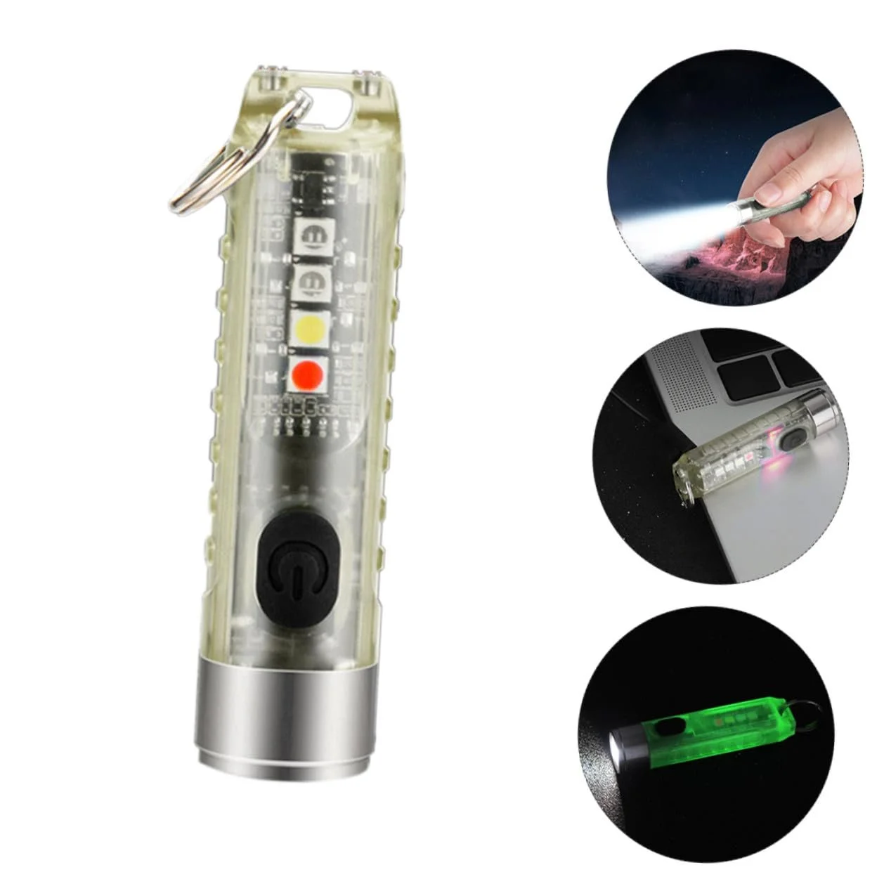 Міні ліхтарик-брелок KOMBIUDA USB акумуляторний LED Сильне світло Компактний Легкий, фото №8