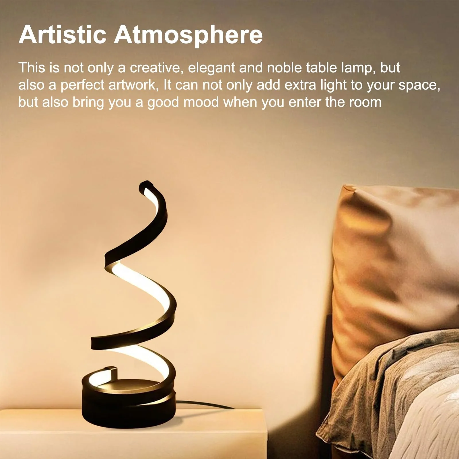 Настільна лампа NCONCO Spiral LED USB Dimmable Чорний, фото №5