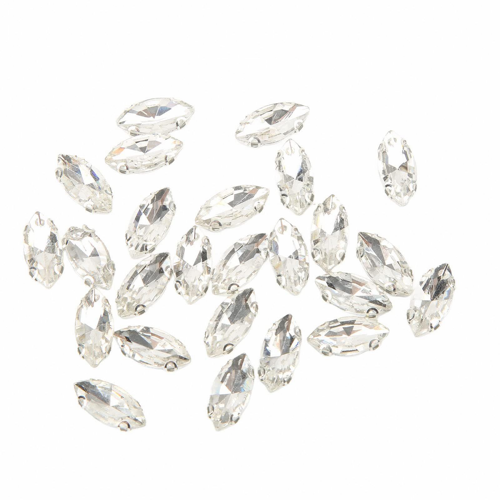 Стрази Кінське Око Tissting 7 x 15 мм, Срібні, 200 шт, фото №8