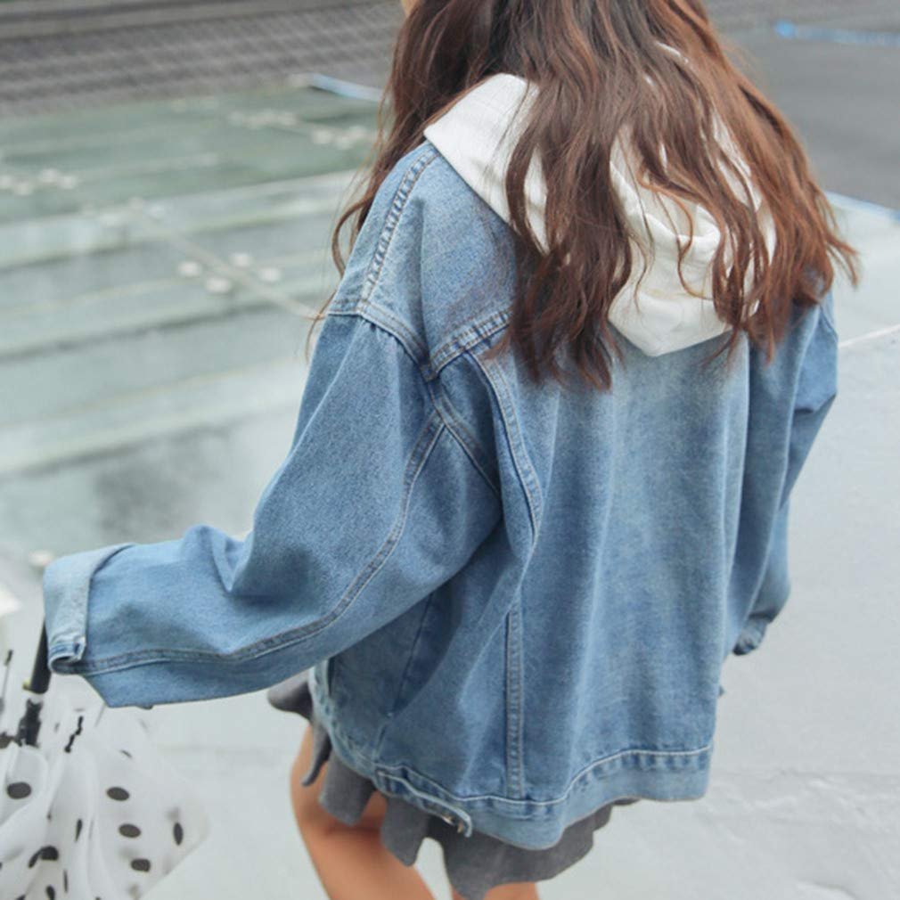 Джинсовая куртка Beskie Oversized, женская, длинный рукав, бойфренд, свободный крой, пальто, фото №5