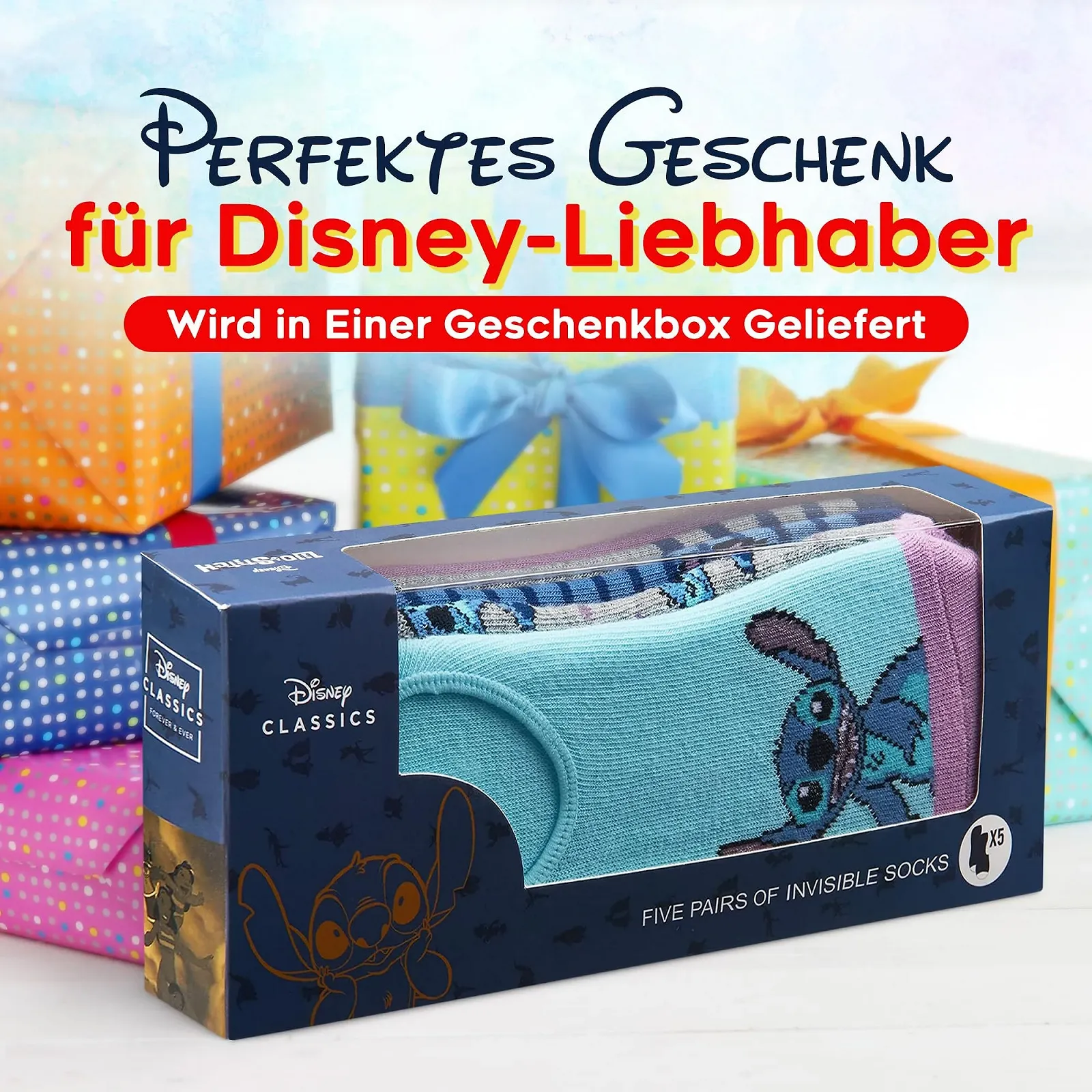 Носки Disney Короткие носки из хлопка, 5 пар, размеры 36-40, для женщин, фото №5