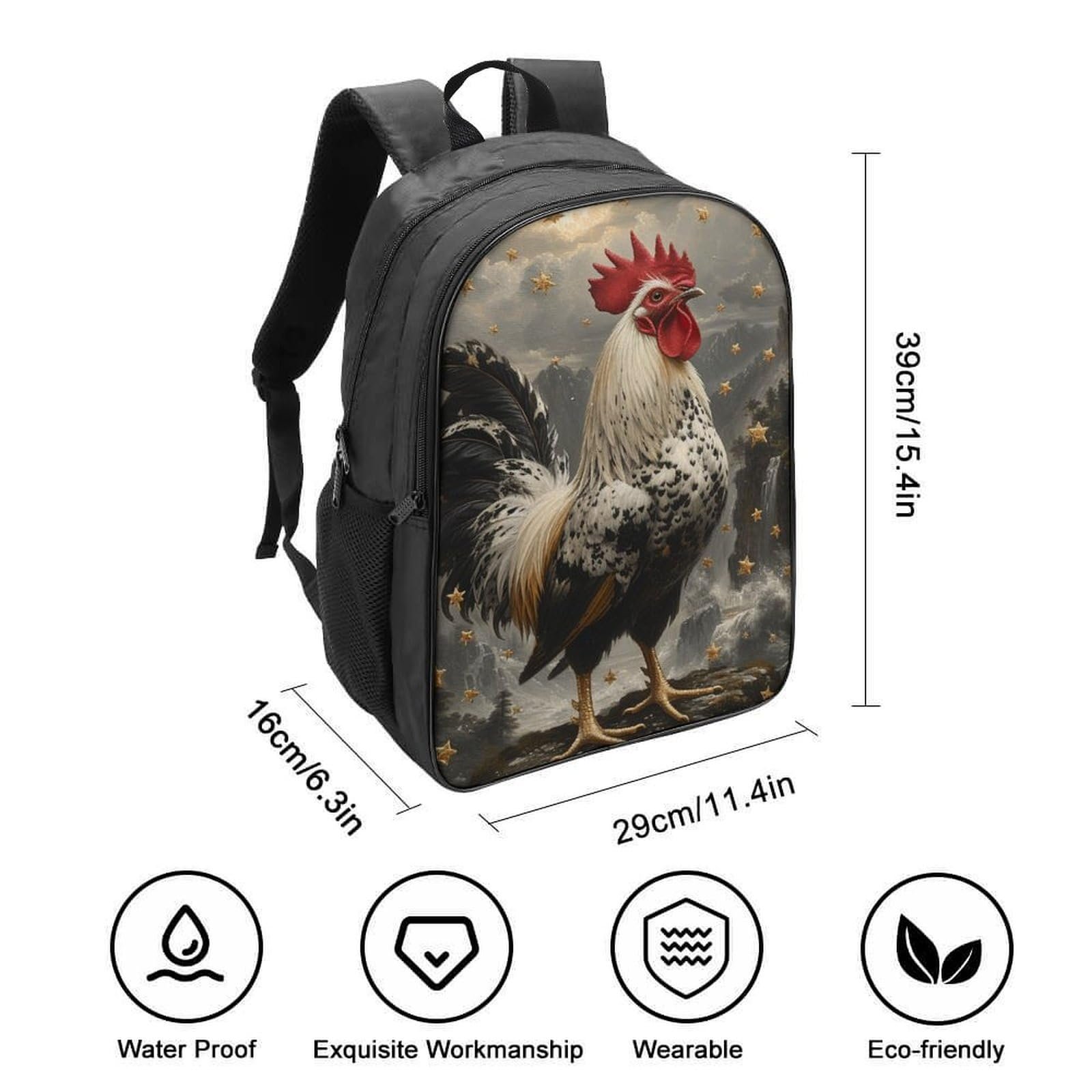 Школьный рюкзак RSIUUODNF Roosters 40x28x16см, фото №2