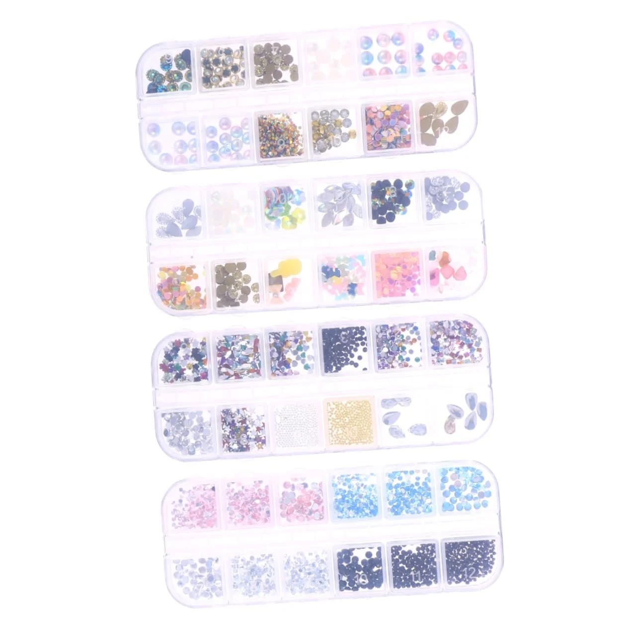 Стразы для ногтей FRCOLOR набор, 4 шт, фото №1