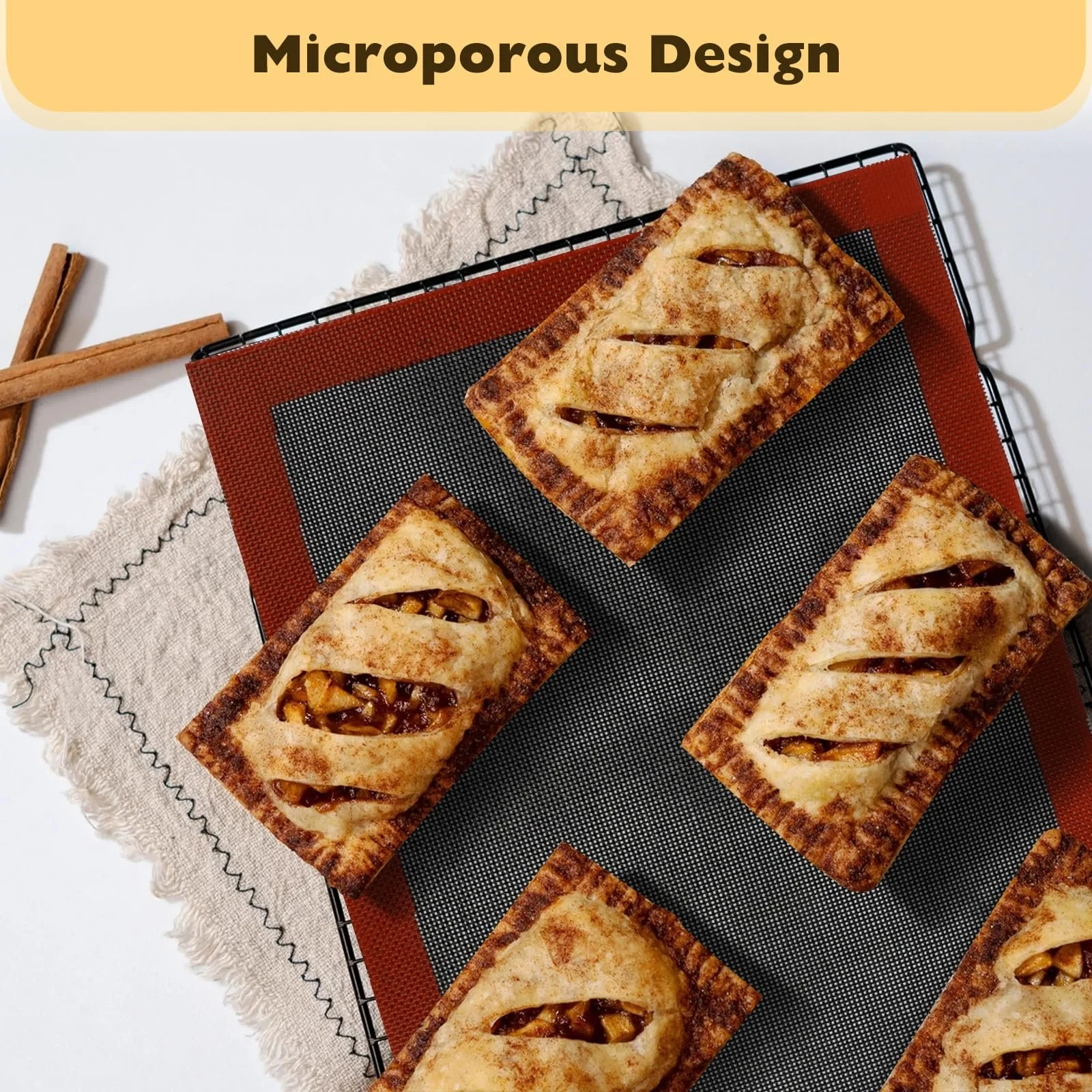 Килимок для випікання 2 шт. 40 x 30 см Silicone Non-Stick Microporous, фото №3