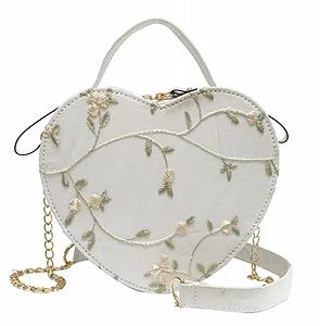 Модна біла жіноча міні-сумка з вишивкою - Фото 1
