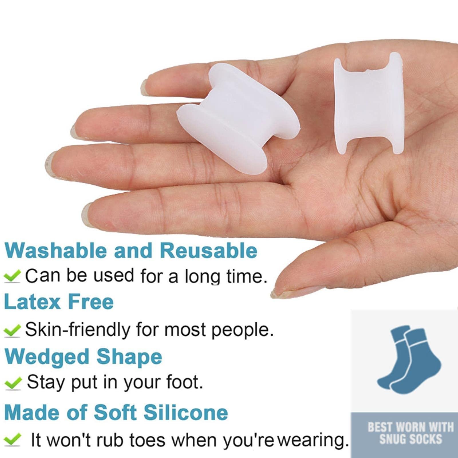 Роздільник для пальців ніг Гелевий Hallux Valgus Bunion Коректор, фото №5