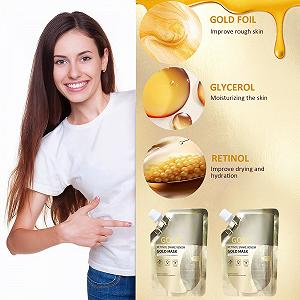 Набор масок для лица Змеиный пептидный золотой Venum, ретинол, змеиные пептиды, золотая маска для лица, укрепляющая маска для лица, антивозрастные маски для лица, золотой коллагеновый пилинг-маска для глубокой очистки, 2 шт по 100 мл synthetic.ua - Фото 1