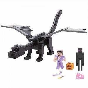 Набір фігурок Ender Dragon Mattel Minecraft HTN25, з підсвіткою, звуками та димом, зі Steve та Enderman, масштаб до 8 см - Фото 1
