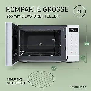 Микроволновая печь Panasonic NN-GM21QWEPG 20 л 800 Вт с грилем Белая synthetic.ua - Фото 1