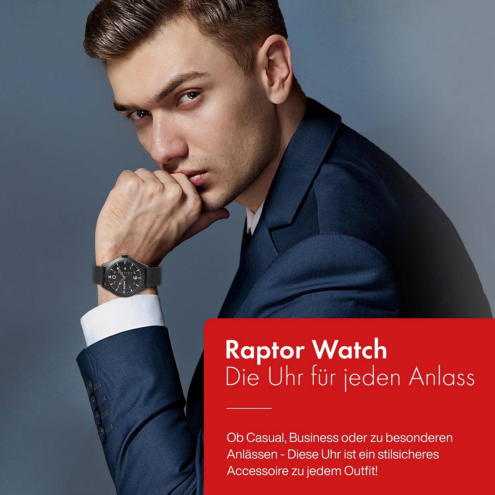 Годинник Raptor Smart Чоловічий Нержавіюча сталь Миланський ремінець Люмінофорні стрілки Дата Аналоговий Кварцовий RA20265, фото №5 Годинник Raptor Smart Чоловічий Нержавіюча сталь Миланський ремінець Люмінофорні стрілки Дата Аналоговий Кварцовий RA20265, фото №5