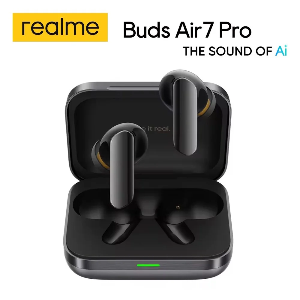 Навушники Realme Buds Air7 Pro Black AI 53dB ANC Dual-dac Driver LHDC 5.0, фото №1 Навушники Realme Buds Air7 Pro Black AI 53dB ANC Dual-dac Driver LHDC 5.0, фото №1