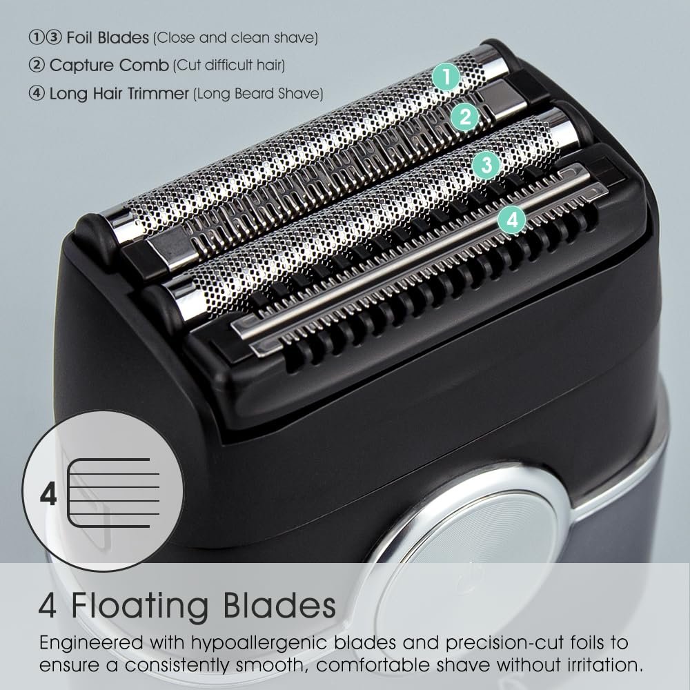 Електробритва Amurhey Mini чоловіча IPX7 Wet & Dry з дорожнім чохлом, фото №2 Електробритва Amurhey Mini чоловіча IPX7 Wet & Dry з дорожнім чохлом, фото №2