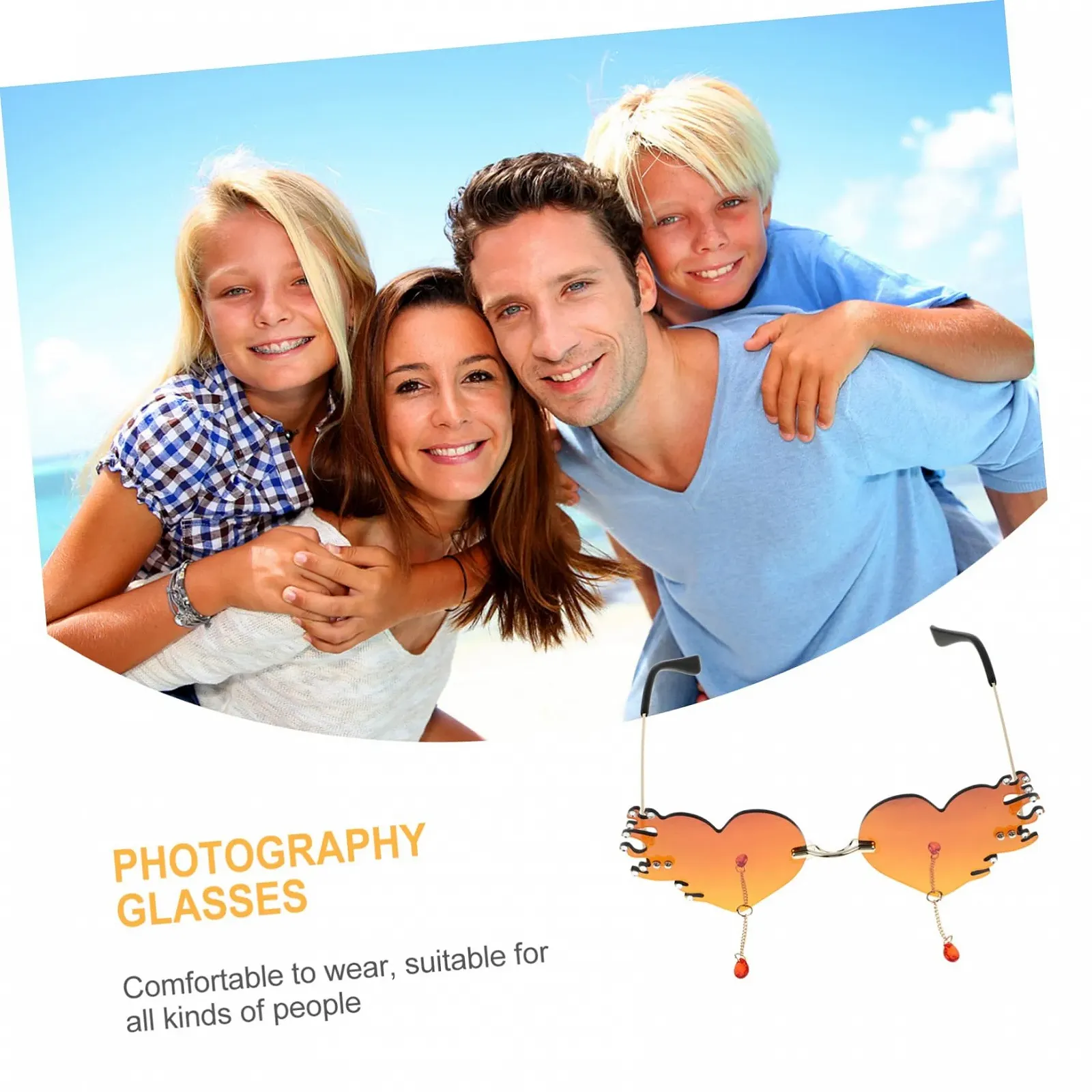 Солнцезащитные очки Сердце PACKOVE Набор из 5, фото №2