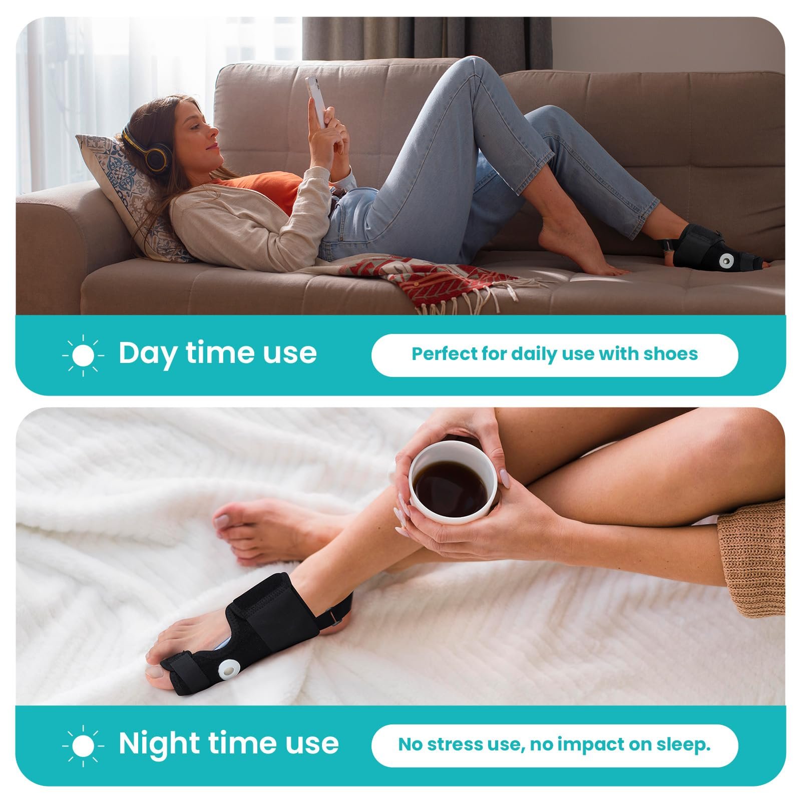 Коректор великого пальця стопи для жінок і чоловіків 1 пара шин для корекції вальгусної деформації регульований, фото №7 Коректор великого пальця стопи для жінок і чоловіків 1 пара шин для корекції вальгусної деформації регульований, фото №7