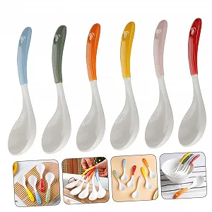 Ложка керамическая Ipetboom набор 6 штук для супа, каши, вонтонов, рамена, удона, термостойкая, гладкая поверхность, универсальная для азиатских блюд synthetic.ua - Фото 1