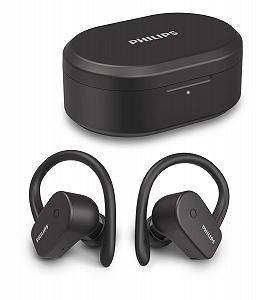 Наушники-вкладыши Philips Audio TAA5205BK/00 Bluetooth спортивные беспроводные (моно режим, микрофон, 6-мм неодимовый драйвер, водонепроницаемость IPX7, быстрая зарядка, съемная дужка), черного цвета, один размер - Фото 1