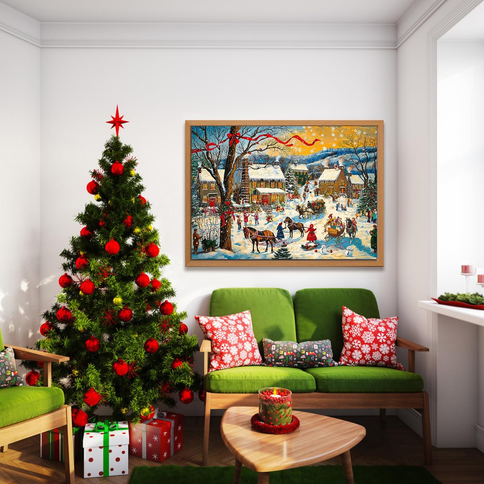 Пазл HUADADA Різдвяний лось 1000 елементів 70 x 50 см, фото №4 Пазл HUADADA Різдвяний лось 1000 елементів 70 x 50 см, фото №4