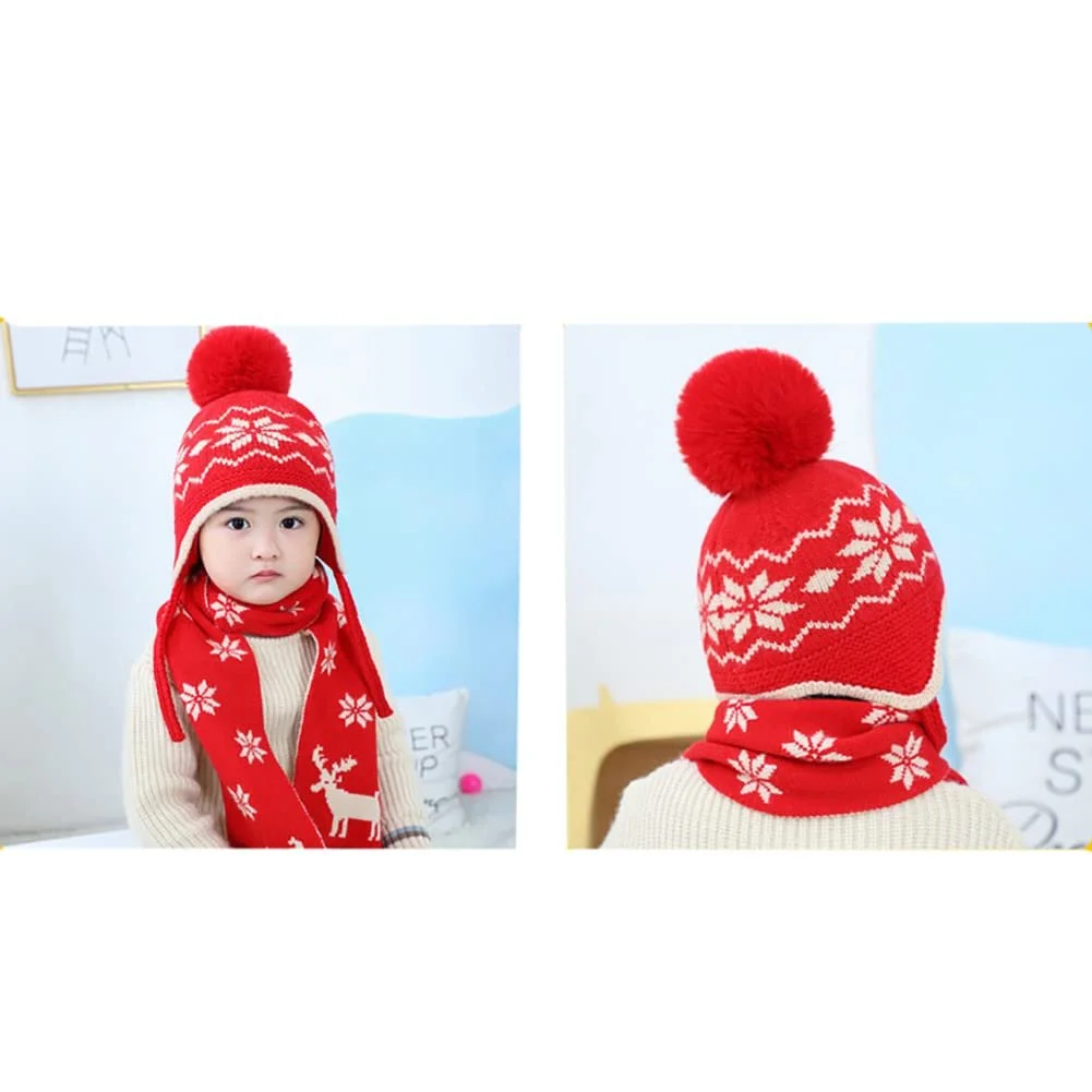 В'язана шапка Vobozeany з шарфом для дітей, зимова, фото №2 В'язана шапка Vobozeany з шарфом для дітей, зимова, фото №2