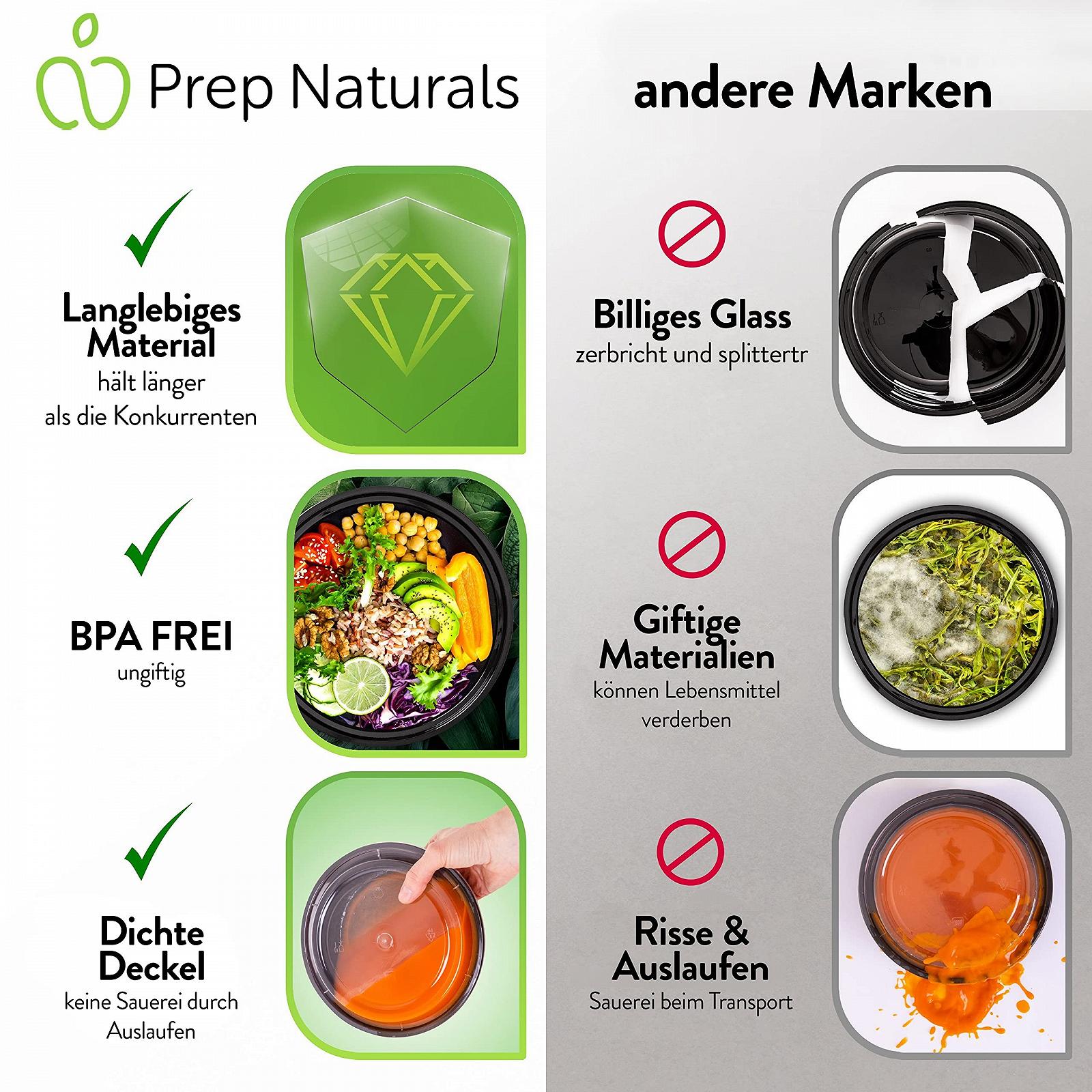 Контейнери для їжі Prep Naturals 1-Compartment 30 шт. багаторазові з кришками, фото №4 Контейнери для їжі Prep Naturals 1-Compartment 30 шт. багаторазові з кришками, фото №4