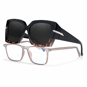 Поляризованные солнцезащитные очки LVIOE женские UV400 защита Квадратные Черный - Фото 1