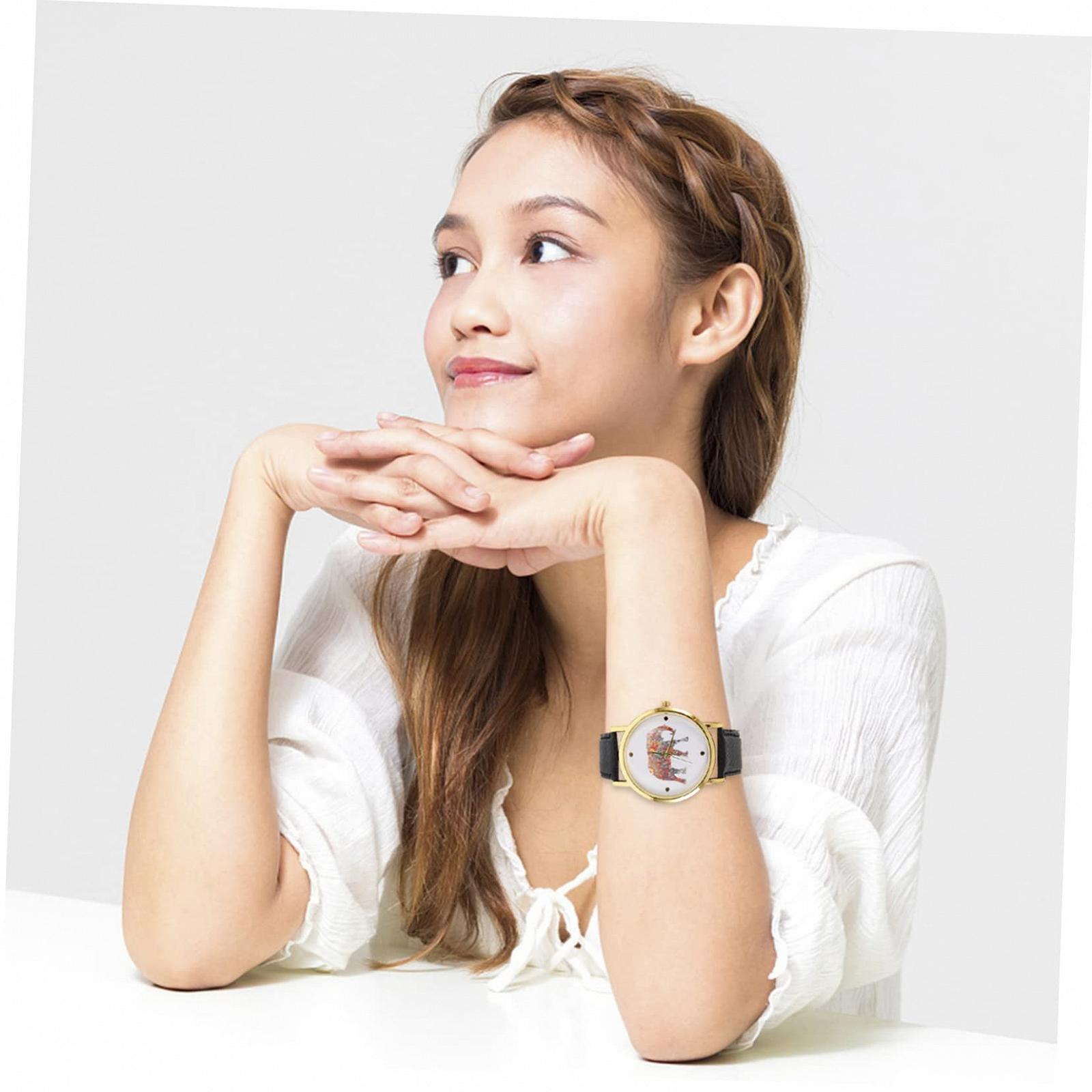 Часы LIFKOME Студенческие Часы Модные Часы Женские Часы Apple Watches Наручные Часы SWOR Часы Женские Часы Манжетные Часы для Женщин Сталь Сплав Черный, черный, Ремешок, фото №4