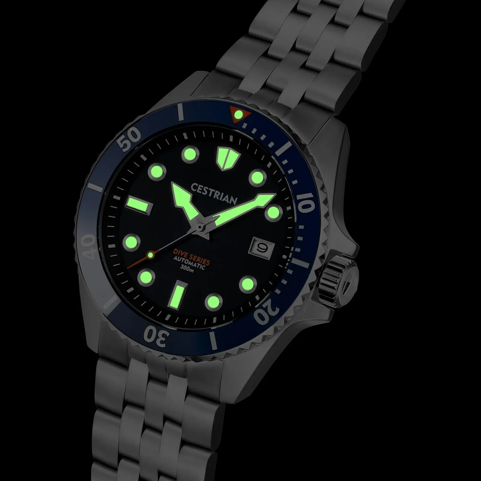 Годинник Cestrian Dive Series Чорний Циферблат Синій Керамічний Безель Сталевий Ремінець Автоматичний 300М Чоловічий, фото №5 Годинник Cestrian Dive Series Чорний Циферблат Синій Керамічний Безель Сталевий Ремінець Автоматичний 300М Чоловічий, фото №5