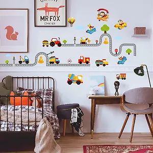 Наклейка на стіну WandSticker4U TuTu Road Traffic 240 x 110 см Colourful synthetic.ua - Фото 1