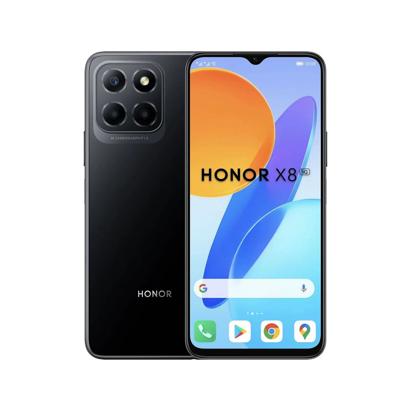 Смартфон HONOR X8 5G 6.5" 6/128GB Dual SIM Android 11 48MP Snapdragon 480 Plus 5000mAh NFC Black, фото №1