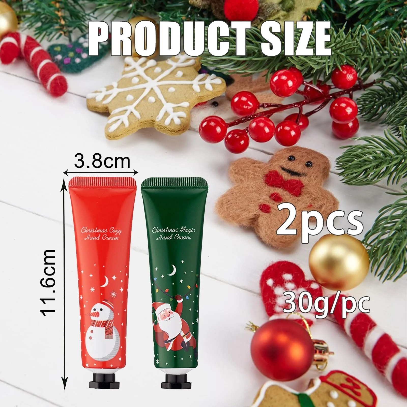 Набор кремов для рук Мини-крем для рук, 2 шт Увлажняющий крем Ароматизированный крем Рождественский крем для рук Подарок для женщин, фото №2