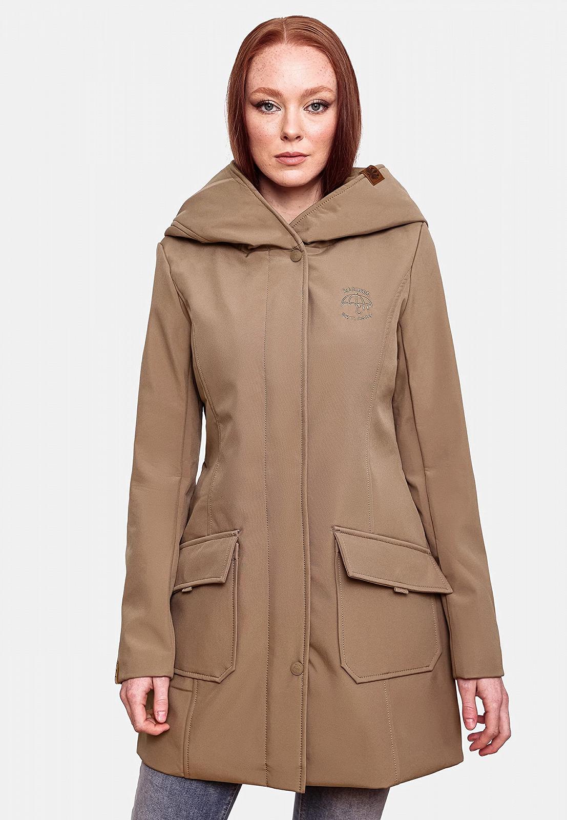 Переходная куртка MARIKOO Mayleen Женская, Softshell пальто, Водонепроницаемая дышащая с капюшоном, фото №4