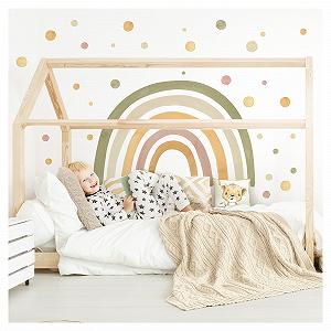Наклейка на стену Little Deco DL5082 XL Rainbow with Dots Зеленый / Желтый - Фото 1