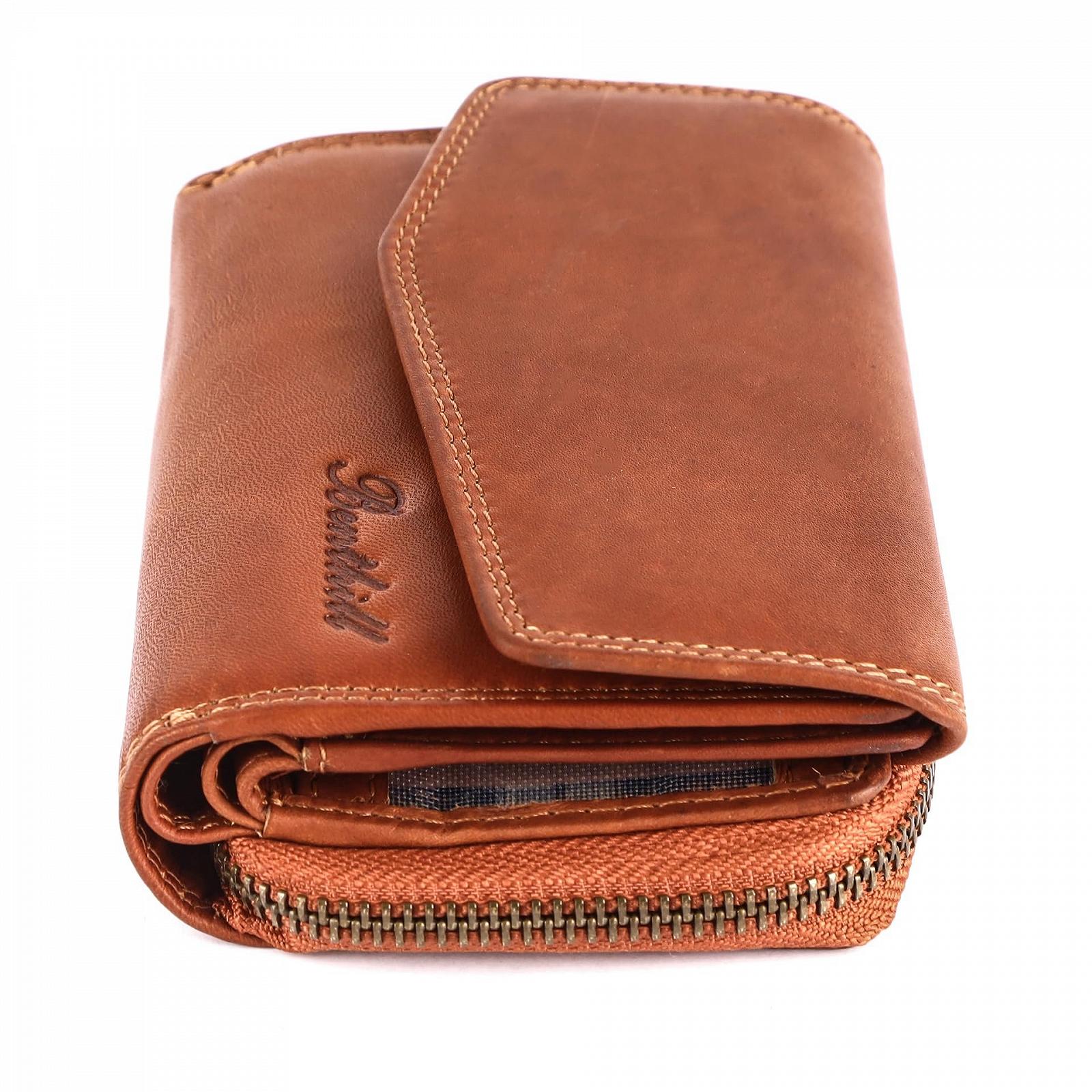 Кошелек Benthill Женский кожаный с RFID защитой, коричневый, Classic, фото №6