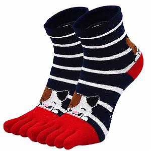 Носки с пальцами ZAKASA Женские носки для тренировок: Короткие носки с пятью пальцами для женщин, цветные хлопковые спортивные носки, 5 пар, EU 35-42 - Фото 1