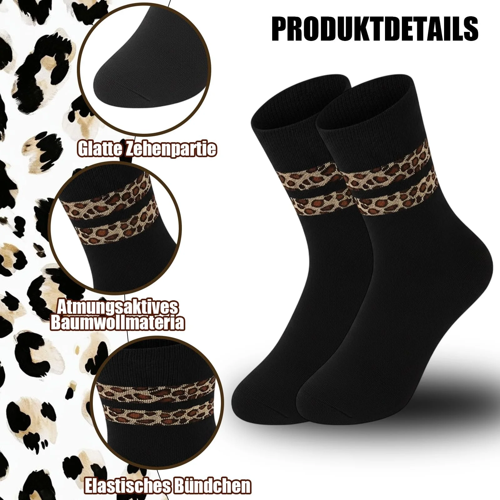 Спортивні шкарпетки з леопардовим принтом 6 пар, 36-42, фото №3 Спортивні шкарпетки з леопардовим принтом 6 пар, 36-42, фото №3
