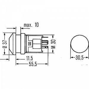 Выключатель аварийной сигнализации HELLA 6HF 003 916-107 для VAN HOOL LIEBHERR KAMAG synthetic.ua - Фото 1